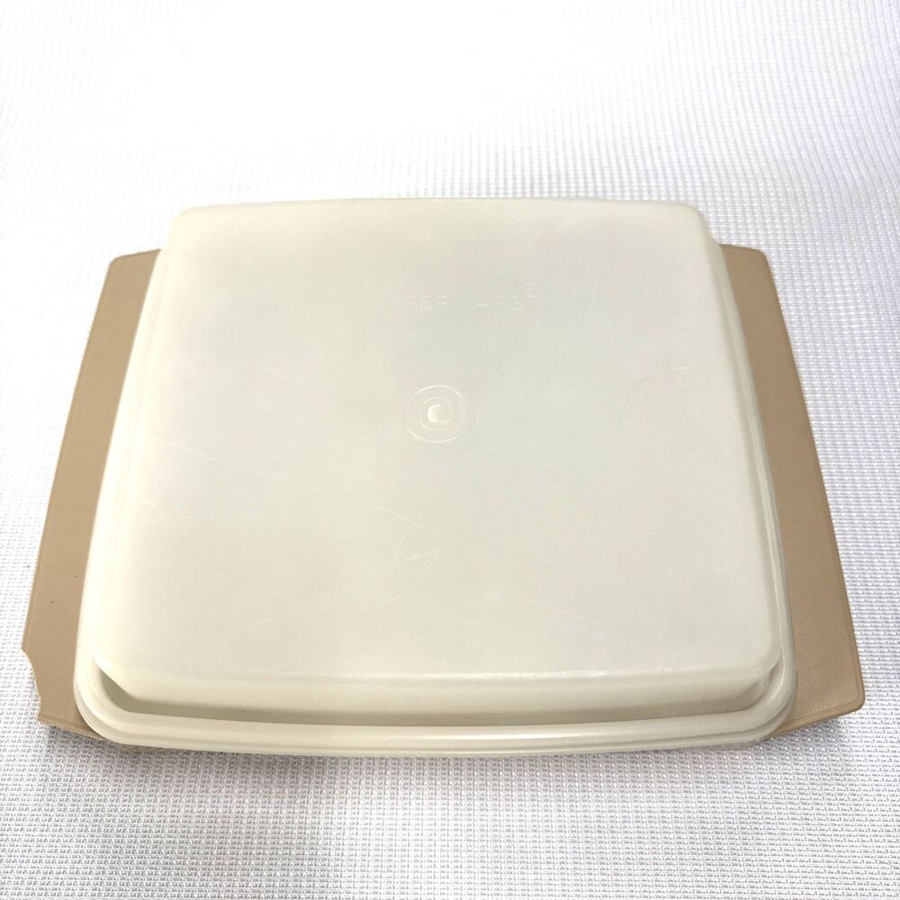 Vintage Tupperware Deviled Egg Keeper 723-3 Carrier Tray Container Almond Tray
